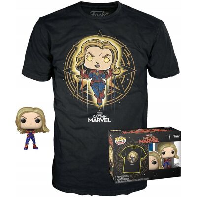 Funko Pop! & Tee: Marvel - Kapitan Marvel - Bardzo duży - (XL) - T-shirt - Funko Pop! & Tee: Marvel - Kapitan Marvel - Bardzo duży - (XL) - T-shirt -