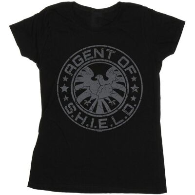Marvel Koszulka Damska / Damska Avengers Shield Beaten Circle Cotton T-Shirt (XXL (193cm) / Czarny) Marvel Koszulka Damska / Damska Avengers Shield Beaten Circle Cotton T-Shirt (XXL (193cm) / Czarny)