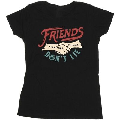 Netflix Koszulka Damska / Damska Stranger Things Friends Don't Lie Hands Cotton T-Shirt (XXL (193cm) / Czarny) Netflix Koszulka Damska / Damska Stranger Things Friends Don't Lie Hands Cotton T-Shirt (XXL (193cm) / Czarny)