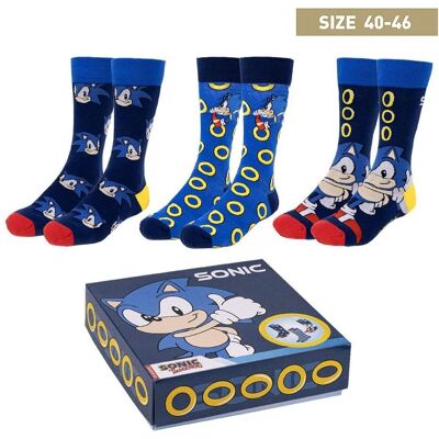 Cerda Skarpetki Sonic The Hedgehog 3-Pak Eu 40-46, Licencjonowane Cerda Skarpetki Sonic The Hedgehog 3-Pak Eu 40-46, Licencjonowane