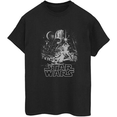 Disney Star Wars Koszulka Damska / Damska New Hope Poster Cotton Boyfriend T-Shirt (XXL (193cm) / Czarny) Disney Star Wars Koszulka Damska / Damska New Hope Poster Cotton Boyfriend T-Shirt (XXL (193cm) / Czarny)