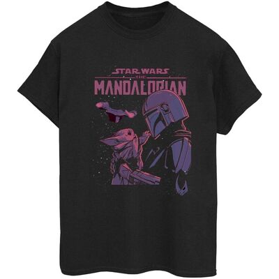 Disney Star Wars Koszulka Damska / Damska The Mandalorian Hello Friend Cotton Boyfriend T-Shirt (XXL (193cm) / Czarny) Disney Star Wars Koszulka Damska / Damska The Mandalorian Hello Friend Cotton Boyfriend T-Shirt (XXL (193cm) / Czarny)