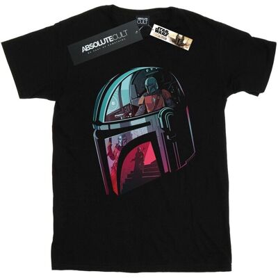 Disney Star Wars Koszulka Damska / Damska The Mandalorian Mandalore Helmet Reflection Cotton Boyfriend T-Shirt (XXXXS / Czarny) Disney Star Wars Koszulka Damska / Damska The Mandalorian Mandalore Helmet Reflection Cotton Boyfriend T-Shirt (XXXXS / Czarny)