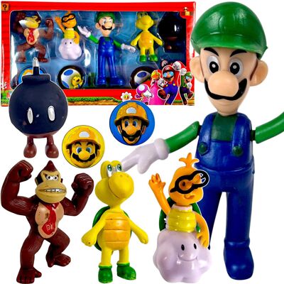 WKS SUPER MARIO BROS FIGURKI ZESTAW 5 FIGUREK 3 ŻETONY FIGURKA LUIGI DONKEY WKS SUPER MARIO BROS FIGURKI ZESTAW 5 FIGUREK 3 ŻETONY FIGURKA LUIGI DONKEY