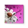 ARTTOR Zegar szklany - Skromny w swojej urodzie - 30x30cm - Kwiat Natura Ogród - Kwadratowy zegar ścienny - Nowoczeny Stylowy Zegar do salonu do kuchni - C..
