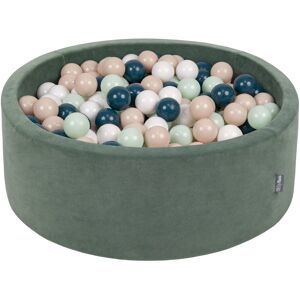 KIDDYMOON - Basenik z kulkami welurowymi 90x30 - 200 kulek 7 cm - Turkusowy Ciemny / Beżowy Pastel - Basen KIDDYMOON - Basenik z kulkami welurowymi 90x30 - 200 kulek 7 cm - Turkusowy Ciemny / Beżowy Pastel - Basen