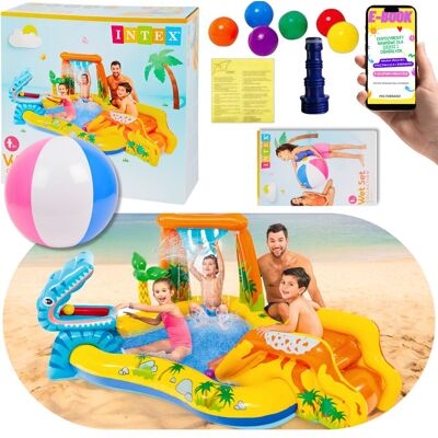 Basen Dla Dzieci Ogrodowy Dmuchany Dla Dzieci Do Ogrodu Intex Dinozaury Plac Zabaw Zjeżdżalnia Brodzik + Ebook Basen Dla Dzieci Ogrodowy Dmuchany Dla Dzieci Do Ogrodu Intex Dinozaury Plac Zabaw Zjeżdżalnia Brodzik + Ebook