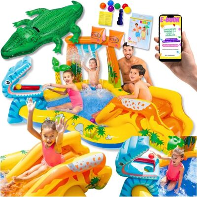 Basen Intex + Bonusy Basen Dla Dzieci Dmuchany Ogrodowy Plac Zabaw Dinozaury Zjeżdzalnia Materac Do Pływania Rękawki + Ebook Basen Intex + Bonusy Basen Dla Dzieci Dmuchany Ogrodowy Plac Zabaw Dinozaury Zjeżdzalnia Materac Do Pływania Rękawki + Ebook