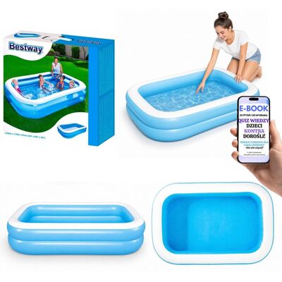 Basen Ogrodowy Dmuchany Bestway Family 262x175x51 cm 778L Duży Prezent dla Dzieci + E-BOOK-2 Basen Ogrodowy Dmuchany Bestway Family 262x175x51 cm 778L Duży Prezent dla Dzieci + E-BOOK-2