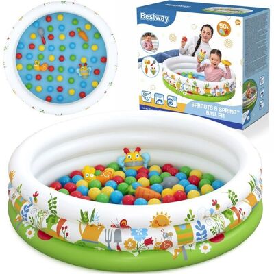 Inny producent Bestway Suchy basen z kulkami KWIATOWY 102x25cm + 50 piłek i zabawki 52466 Inny producent Bestway Suchy basen z kulkami KWIATOWY 102x25cm + 50 piłek i zabawki 52466