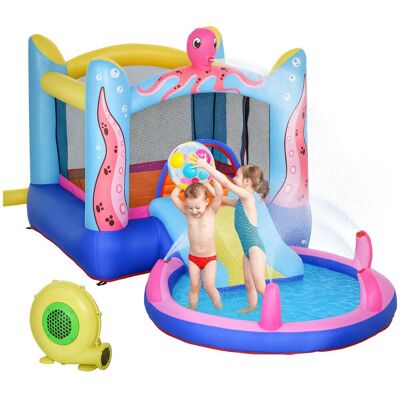 Dmuchany zamek dmuchany Outsunny ze zjeżdżalnią, zamek sprężynowy, zamek do zabawy, park wodny dla dzieci, nadmuchiwana trampolina, basen dla dzieci.. Dmuchany zamek dmuchany Outsunny ze zjeżdżalnią, zamek sprężynowy, zamek do zabawy, park wodny dla dzieci, nadmuchiwana trampolina, basen dla dzieci..