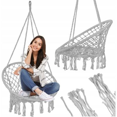 Springos Fotel Wiszący Huśtawka Ogrodowa Bocianie Gniazdo Boho Do Domu Ogrodu 120cm Springos Fotel Wiszący Huśtawka Ogrodowa Bocianie Gniazdo Boho Do Domu Ogrodu 120cm