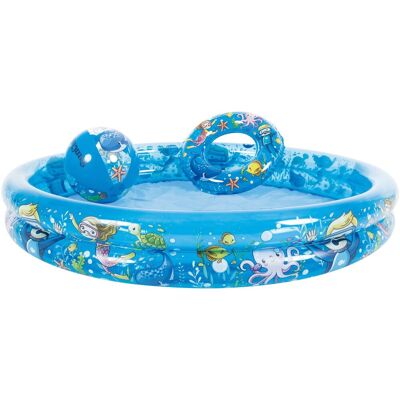 Jilong, ZESTAW BASEN DZIECIĘCY 2 PIERŚCIENIOWY OCEAN 120x20CM KOŁO 45CM I PIŁKA 27CM 51224 Jilong, ZESTAW BASEN DZIECIĘCY 2 PIERŚCIENIOWY OCEAN 120x20CM KOŁO 45CM I PIŁKA 27CM 51224