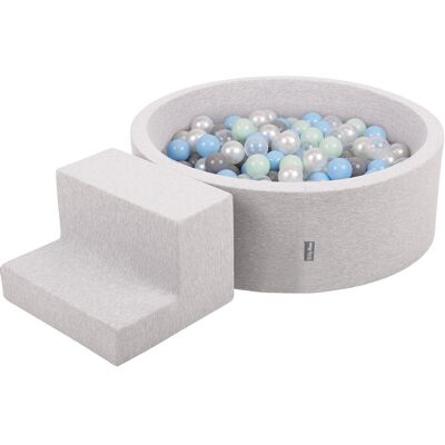 KIDDYMOON - Area Schiuma Palline 200 - Grigio Perla - Azzurro - Ball Pit KIDDYMOON - Area Schiuma Palline 200 - Grigio Perla - Azzurro - Ball Pit