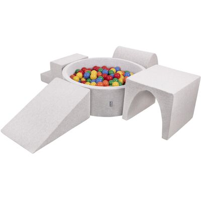 KIDDYMOON - Foam Ball Pit - Okrągły - 300 Piłek - Strefa Zabawy KIDDYMOON - Foam Ball Pit - Okrągły - 300 Piłek - Strefa Zabawy