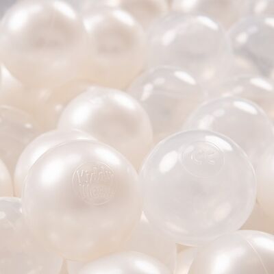 Kiddymoon, Plastikowe Piłeczki 7cm Perła-Transparent 200 Kiddymoon, Plastikowe Piłeczki 7cm Perła-Transparent 200