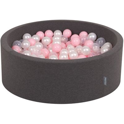 KIDDYMOON - 90x30cm Ball Pit - Szary - 300 Kul - Ball Pit KIDDYMOON - 90x30cm Ball Pit - Szary - 300 Kul - Ball Pit