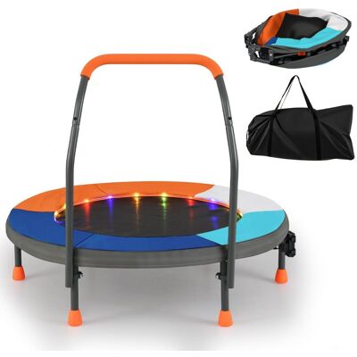COSTWAY Mini trampolina dziecięca z uchwytem i lampkami COSTWAY Mini trampolina dziecięca z uchwytem i lampkami