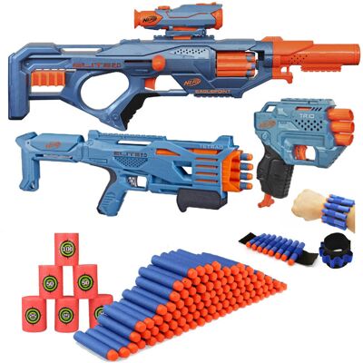 Nerf Elite 2.0 Ultimate Blaster Pack Zestaw 3 Wyrzutni + Cele + Opaska + 100 strzałek F5402 Nerf Elite 2.0 Ultimate Blaster Pack Zestaw 3 Wyrzutni + Cele + Opaska + 100 strzałek F5402