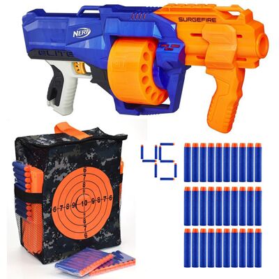 Nerf N-Strike Elite SurgeFire E0011 + 30 strzałek + Torba Cel Nerf N-Strike Elite SurgeFire E0011 + 30 strzałek + Torba Cel