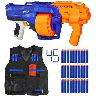 Nerf N-Strike Elite SurgeFire E0011 + kamizelka + 30 strzałek Nerf N-Strike Elite SurgeFire E0011 + kamizelka + 30 strzałek