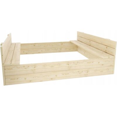 Inny producent Piaskownica DREWNIANA OGRODOWA 120x120 ROZKŁADANA Z ŁAWKAMI DLA DZIECI Inny producent Piaskownica DREWNIANA OGRODOWA 120x120 ROZKŁADANA Z ŁAWKAMI DLA DZIECI