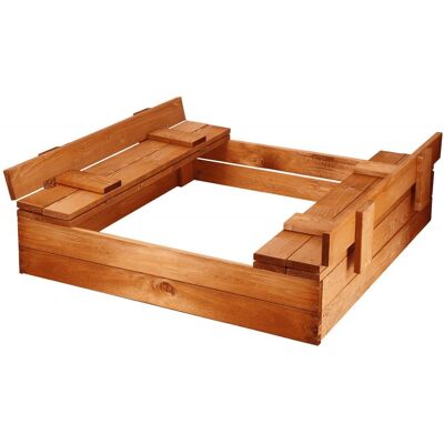 Springos Piaskownica zamykana dla dzieci 98x98 cm z ławkami drewniana impregnowana Springos Piaskownica zamykana dla dzieci 98x98 cm z ławkami drewniana impregnowana