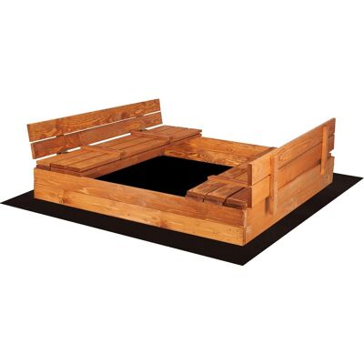 Springos Piaskownica zamykana z ławkami 150x150 cm drewno impregnowane, z agrowłókniną Springos Piaskownica zamykana z ławkami 150x150 cm drewno impregnowane, z agrowłókniną