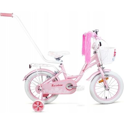 Rower dziecięcy SIrox Rainbow Pink koło 12' Różowy/Perłowy Rower dziecięcy SIrox Rainbow Pink koło 12' Różowy/Perłowy