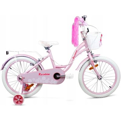 Rower dziecięcy SIrox Rainbow Pink koło 18' Różowy/Perłowy Rower dziecięcy SIrox Rainbow Pink koło 18' Różowy/Perłowy