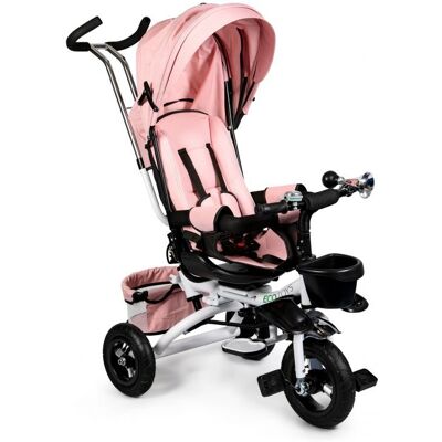 Ecotoys Rowerek trójkołowy obrotowy 360° Różowy Delux z daszkiem Ecotoys Rowerek trójkołowy obrotowy 360° Różowy Delux z daszkiem