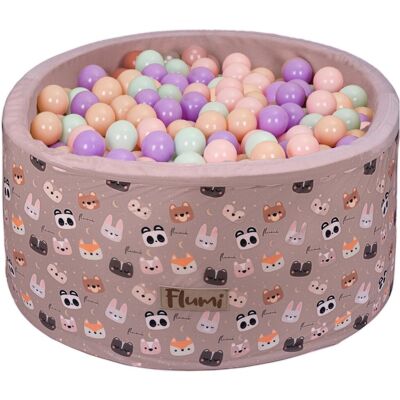 Flumi Suchy Basen Z Piłeczkami 90x40 Cm 200 Piłek Kulek W Zestawie, Beżowy W Misie Flumi Suchy Basen Z Piłeczkami 90x40 Cm 200 Piłek Kulek W Zestawie, Beżowy W Misie