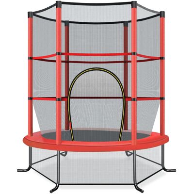 COSTWAY Trampolina z siatką zabezpieczającą 165 x 165 x 161 cm Czerwona COSTWAY Trampolina z siatką zabezpieczającą 165 x 165 x 161 cm Czerwona