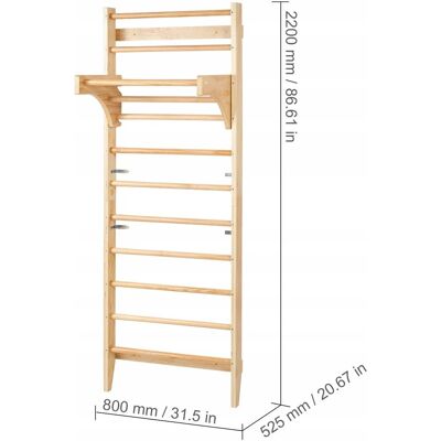 Vevor Profesjonalna Szwecka Drabina Ścienna 10-Stopniowa Drewniana Do Vevor Profesjonalna Szwecka Drabina Ścienna 10-Stopniowa Drewniana Do