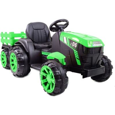 Super Wielki Traktor Na Akumulator Z Przyczepą 'Power 06' Zielony, Miękkie Siedzenie/wh-777 Super Wielki Traktor Na Akumulator Z Przyczepą 'Power 06' Zielony, Miękkie Siedzenie/wh-777