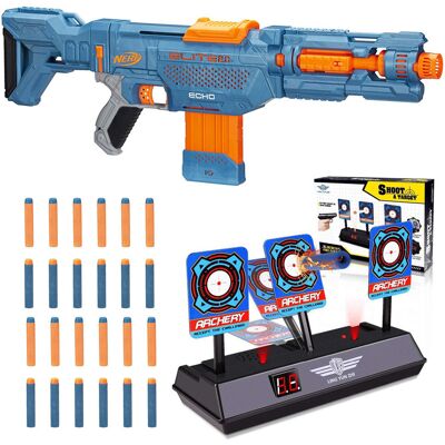 Zestaw Nerf Elite 2.0 Echo CS-10 4w1 E9533 +Elektroniczna Tarcza 3 Cele Zestaw Nerf Elite 2.0 Echo CS-10 4w1 E9533 +Elektroniczna Tarcza 3 Cele