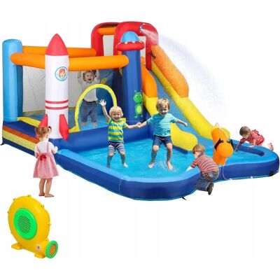Homcom Aiyaplay Dmuchany Zamek 5 W 1 Z Wodną Zjeżdżalnią 360 × 250 × 195 Cm Homcom Aiyaplay Dmuchany Zamek 5 W 1 Z Wodną Zjeżdżalnią 360 × 250 × 195 Cm