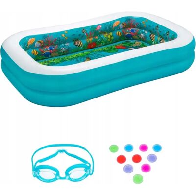 Inny producent Bestway Basen Brodzik Dla Dzieci Rodzinny Do Kąpieli Ogrodowy Dmuchany 262 X 157 Cm Inny producent Bestway Basen Brodzik Dla Dzieci Rodzinny Do Kąpieli Ogrodowy Dmuchany 262 X 157 Cm
