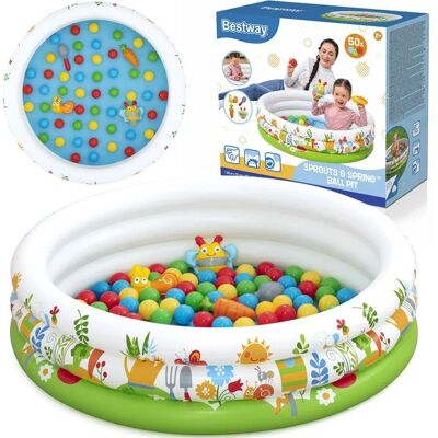 Inny producent Bestway Suchy Basen Z Kulkami Kwiatowy 102x25cm + 50 Piłek I Zabawki 52466 Inny producent Bestway Suchy Basen Z Kulkami Kwiatowy 102x25cm + 50 Piłek I Zabawki 52466