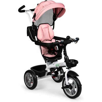 Ecotoys Rowerek Trójkołowy, Obracany, Spacerówka, Różowy Ecotoys Rowerek Trójkołowy, Obracany, Spacerówka, Różowy
