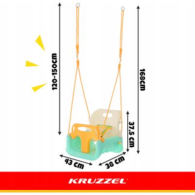Kruzzel Huśtawka dla Dzieci 3w1 Ogrodowa Mocna do Domu Ogrodu Deska Kubełkowa 30kg Kruzzel Huśtawka dla Dzieci 3w1 Ogrodowa Mocna do Domu Ogrodu Deska Kubełkowa 30kg