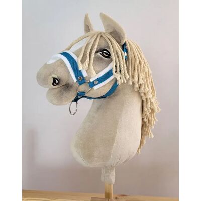 Super Kantar Regulowany Dla Konia Hobby Horse A3 Turkus Białym Futerkiem Super Kantar Regulowany Dla Konia Hobby Horse A3 Turkus Białym Futerkiem