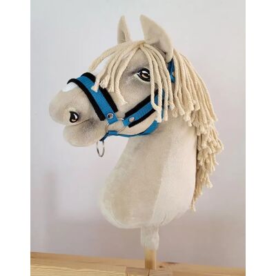 Super Kantar Regulowany Dla Konia Hobby Horse A3 Turkus Z Czarnym Futerkiem Super Kantar Regulowany Dla Konia Hobby Horse A3 Turkus Z Czarnym Futerkiem