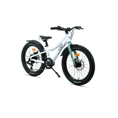 Lekki rower dziecięcy 20″ Kands Nico aluminiowy ST tarcze biało-zielony 2026 Lekki rower dziecięcy 20″ Kands Nico aluminiowy ST tarcze biało-zielony 2026