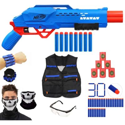 Nerf Alpha Strike Big Cat Db-2 F2463 + 30 Strzałek + Opaska + Cele + Kamizelka + Bandana + Okulary Nerf Alpha Strike Big Cat Db-2 F2463 + 30 Strzałek + Opaska + Cele + Kamizelka + Bandana + Okulary