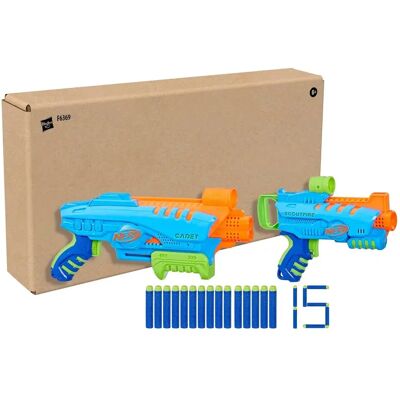 Hasbro Nerf Elite Jr Ultimate Starter Set, 2 Easy Play Toy Foam Blasters, 15 Nerf Hasbro Nerf Elite Jr Ultimate Starter Set, 2 Easy Play Toy Foam Blasters, 15 Nerf