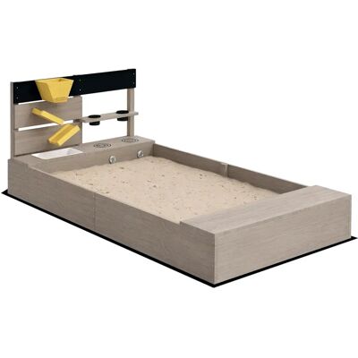 Piaskownica Dla Dzieci Outsunny 154 X 80 Cm, Drewniana Piaskownica Z Ławką, Zlewem, 2 Donicami, Do Ogrodu, Tarasu, Balkonu, Szara Piaskownica Dla Dzieci Outsunny 154 X 80 Cm, Drewniana Piaskownica Z Ławką, Zlewem, 2 Donicami, Do Ogrodu, Tarasu, Balkonu, Szara