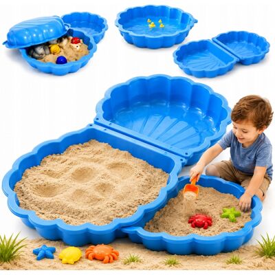 Paradiso Toys Piaskownica Plastikowa Zamykana Muszelka 2w1 Basen Z Pokrywą Dla Dzieci Hit Paradiso Toys Piaskownica Plastikowa Zamykana Muszelka 2w1 Basen Z Pokrywą Dla Dzieci Hit