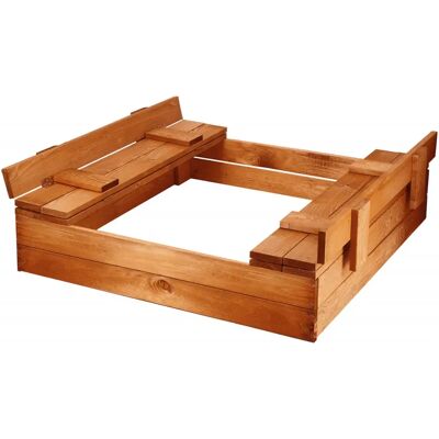 Springos Piaskownica Zamykana Dla Dzieci 98x98 Cm Z Ławkami Drewniana Impregnowana Springos Piaskownica Zamykana Dla Dzieci 98x98 Cm Z Ławkami Drewniana Impregnowana