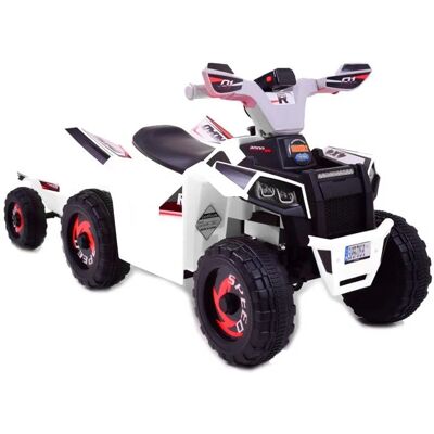 Super Quad Na Akumulator Atv Road Z Przyczepą I Megafonem Biały /xmx630t Super Quad Na Akumulator Atv Road Z Przyczepą I Megafonem Biały /xmx630t